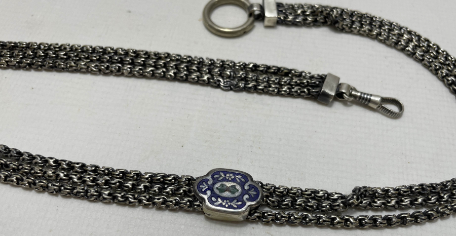 OSMANLI DÖNEMİ NADİR FORMDA GÜMÜŞ ARNAVUT ZİNCİRİ - CEP SAATİ KÖSTEĞİ