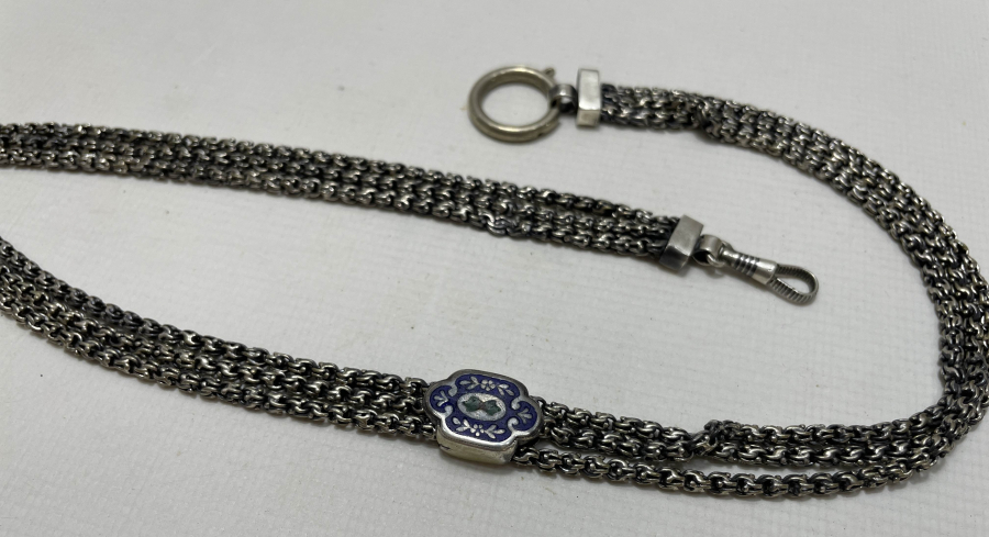 OSMANLI DÖNEMİ NADİR FORMDA GÜMÜŞ ARNAVUT ZİNCİRİ - CEP SAATİ KÖSTEĞİ