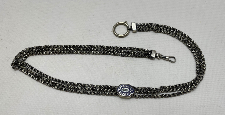 OSMANLI DÖNEMİ NADİR FORMDA GÜMÜŞ ARNAVUT ZİNCİRİ - CEP SAATİ KÖSTEĞİ