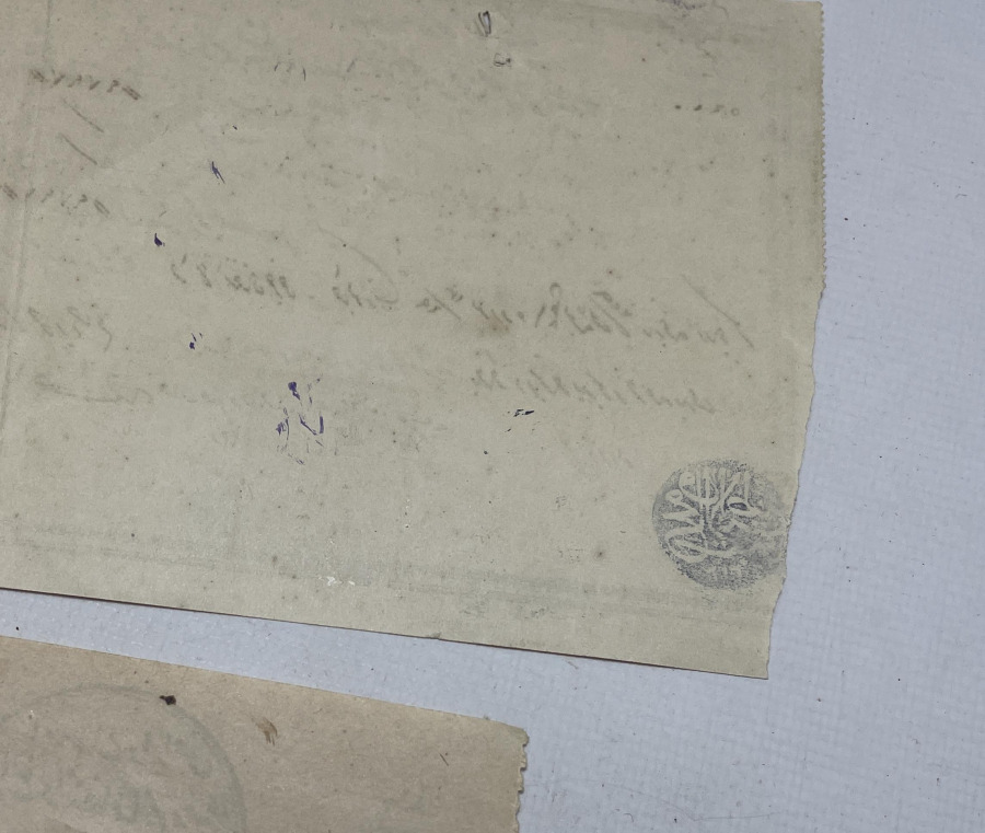 OSMANLI DÖNEMİ ÜZERİ PULLU MAKBUZ LOTU