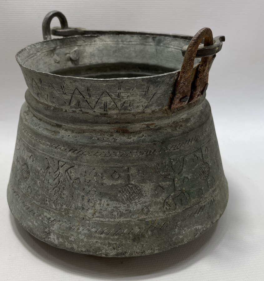 OSMANLI DÖNEMİ YILAN BAŞLI VE İŞLEMELİ BAKRAÇ