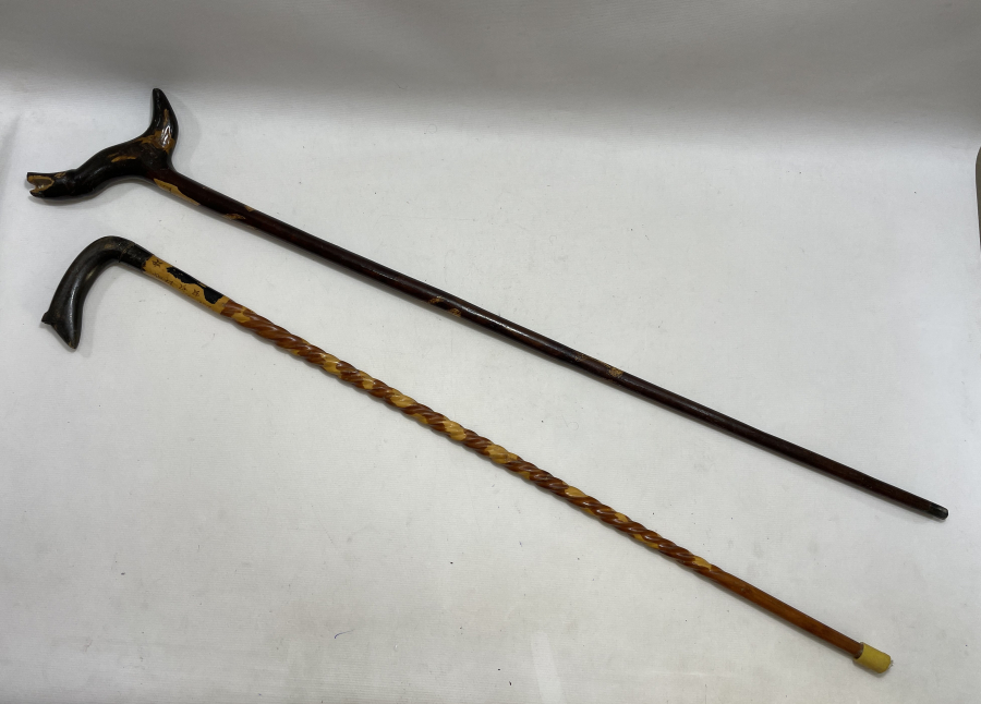 ÖZEL YAPIM 2 ADET DEVREK İŞİ BASTON