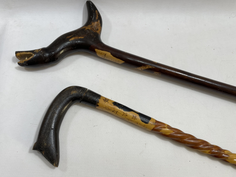 ÖZEL YAPIM 2 ADET DEVREK İŞİ BASTON