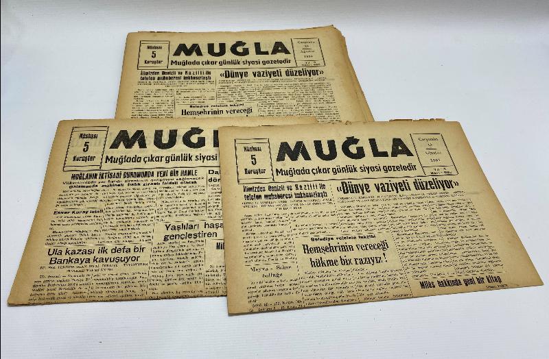 1954 TARİHLİ 18 ADET MUĞLA GAZETESİ 