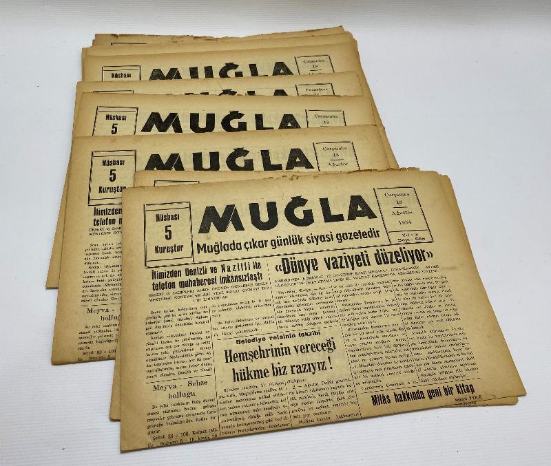1954 TARİHLİ 18 ADET MUĞLA GAZETESİ 
