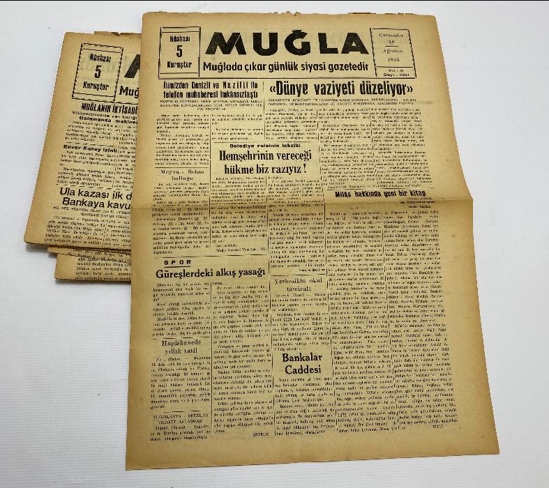 1954 TARİHLİ 18 ADET MUĞLA GAZETESİ 