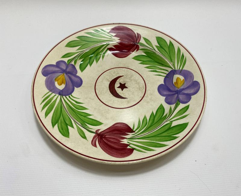 OSMANLI DÖNEMİ AY YILDIZLI PORSELEN TABAK 