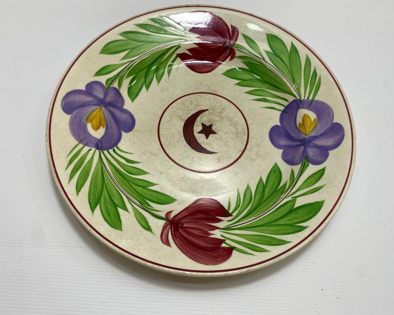 OSMANLI DÖNEMİ AY YILDIZLI PORSELEN TABAK 