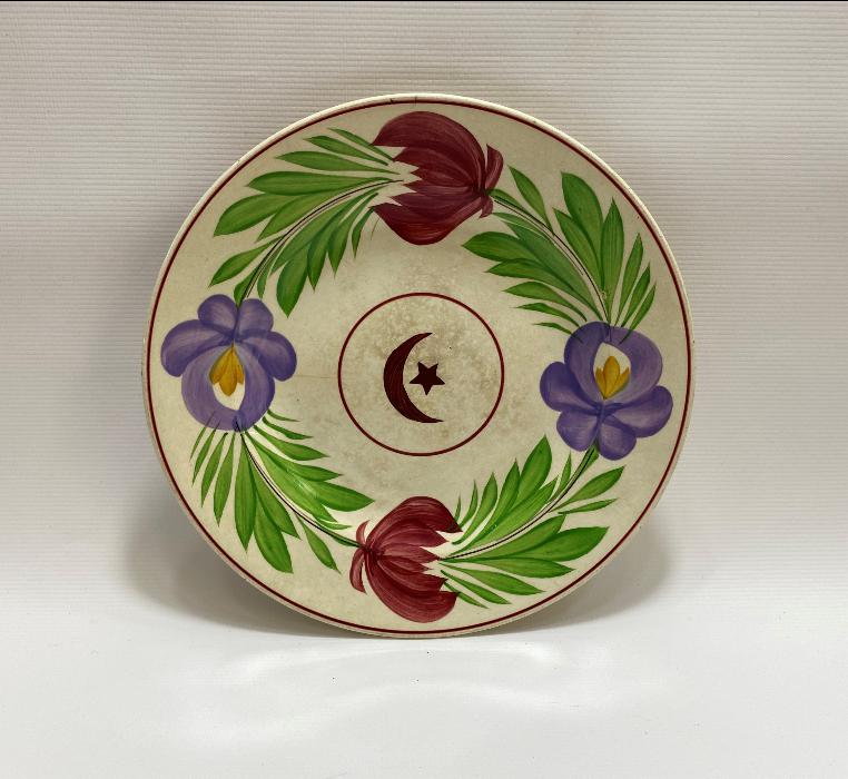 OSMANLI DÖNEMİ AY YILDIZLI PORSELEN TABAK 