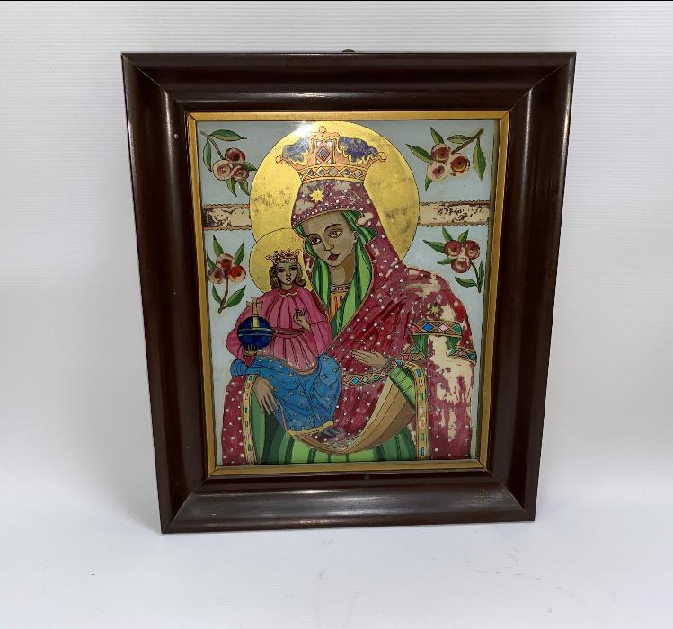 OSMANLI DÖNEMİ RUM İŞİ CAM ALTI DİNİ TABLO 