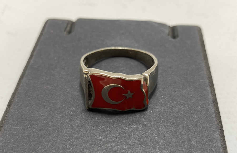 MİNELİ VE AY YILDIZLI GÜMÜŞ YÜZÜK