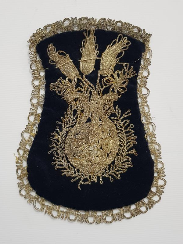 OSMANLI DÖNEMİ SIRMA İŞÇİLİKLİ KADİFE GELİN KESESİ