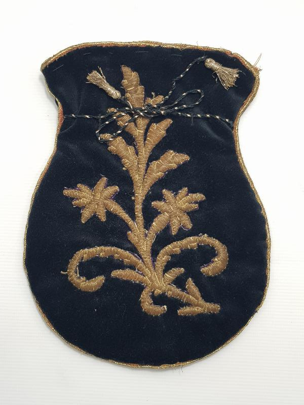 OSMANLI DÖNEMİ SIRMA İŞÇİLİKLİ PARA KESESİ 