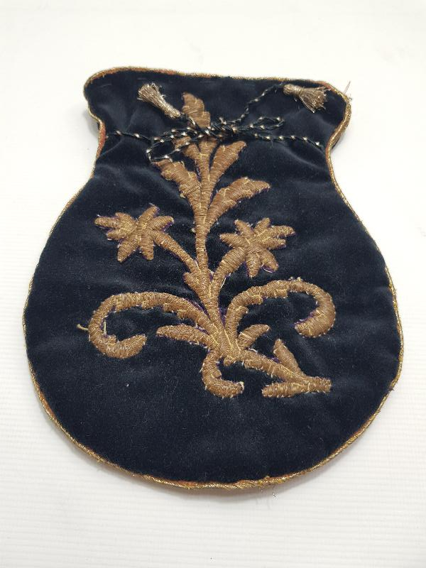 OSMANLI DÖNEMİ SIRMA İŞÇİLİKLİ PARA KESESİ 