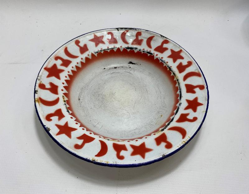 OSMANLI DÖNEMİ AY YILDIZLI EMAYE TABAK 