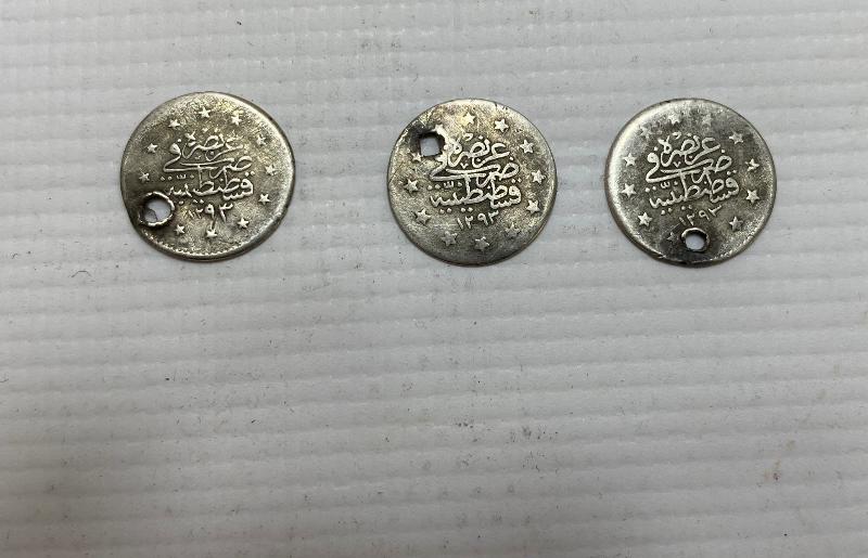 SULTAN ABDÜLHAMİD DÖNEMİ 3 ADET 1 KURUŞ GÜMÜŞ PARA