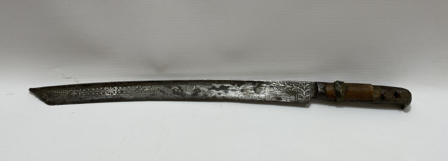 OSMANLI DÖNEMİ ÜZERİ GÜMÜŞ ÇAKMA VE OSMANLICA YAZILI SAVAŞ GAZİSİ KILIÇ