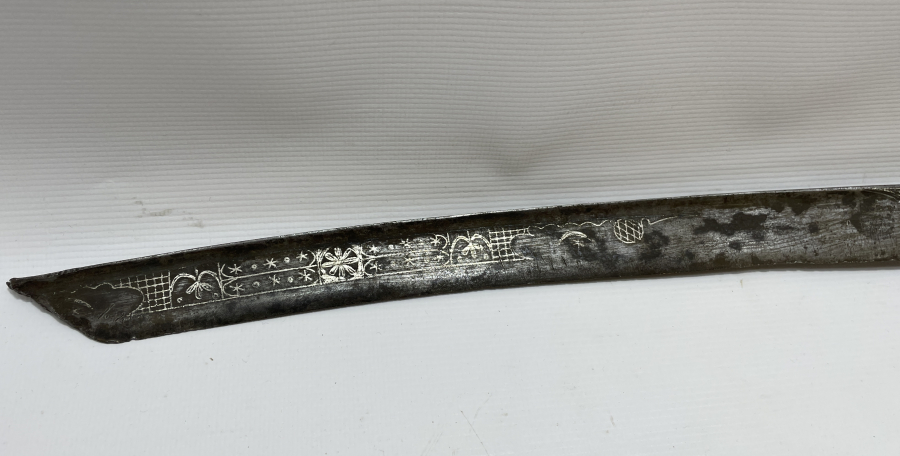 OSMANLI DÖNEMİ ÜZERİ GÜMÜŞ ÇAKMA VE OSMANLICA YAZILI SAVAŞ GAZİSİ KILIÇ