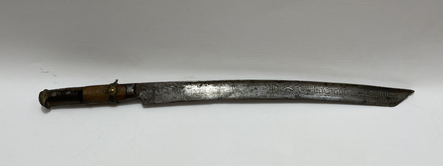 OSMANLI DÖNEMİ ÜZERİ GÜMÜŞ ÇAKMA VE OSMANLICA YAZILI SAVAŞ GAZİSİ KILIÇ