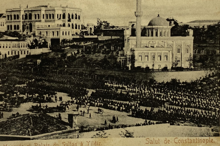 ABDÜLHAMİD HAN CUMA SELAMLIĞINDA KONULU KARTPOSTAL