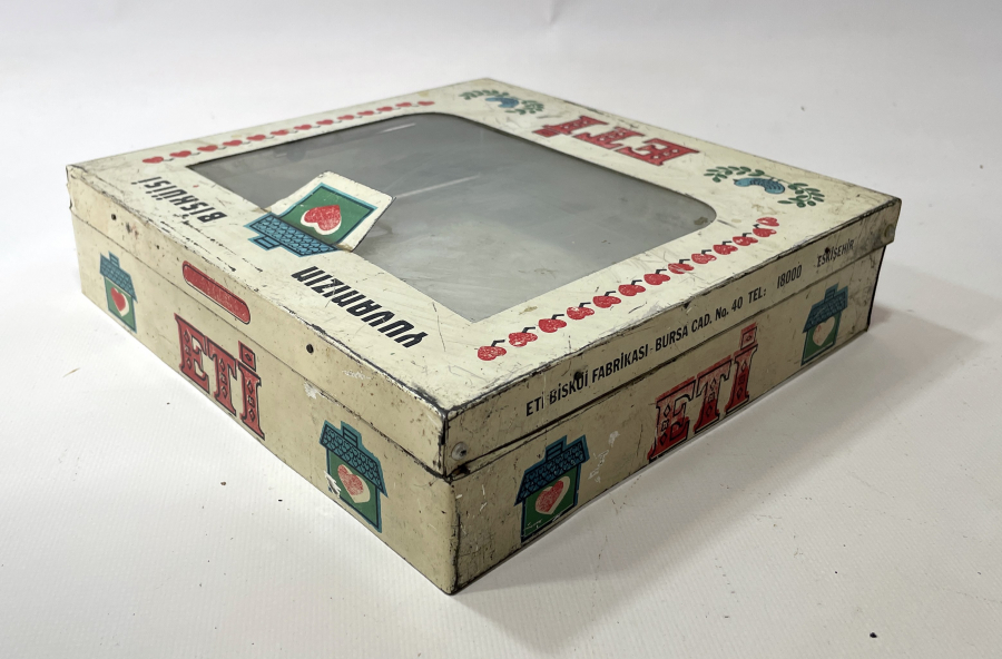 ANTİKA METAL ETİ MARKA BİSKÜVİ KUTUSU KAPAĞI