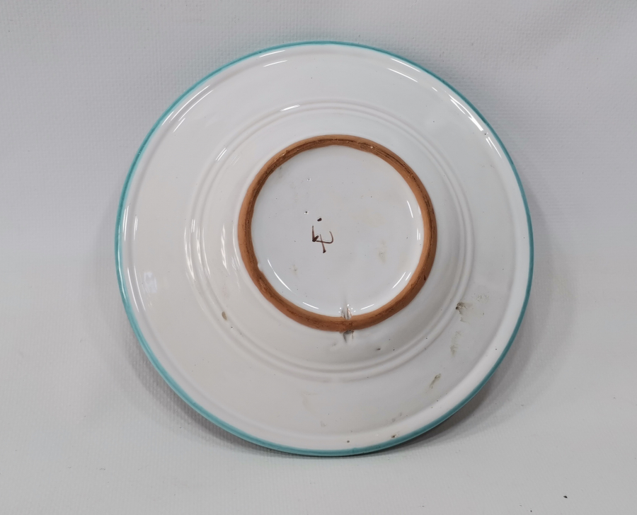 OSMANLI DÖNEMİ ARKASI OSMANLICA USTA DAMGALI KÜTAHYA TABAK