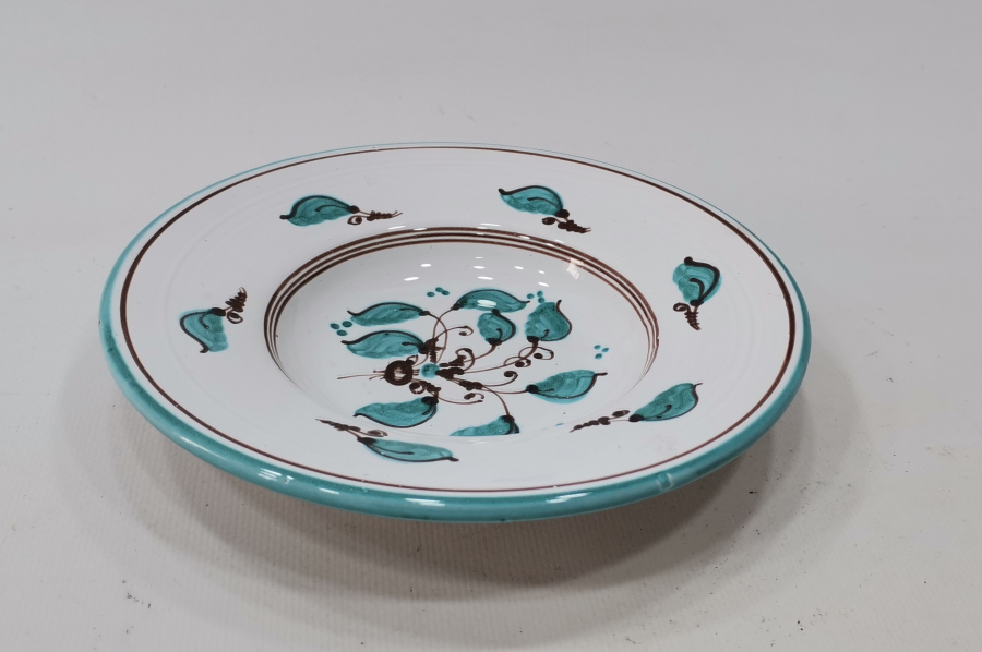 OSMANLI DÖNEMİ ARKASI OSMANLICA USTA DAMGALI KÜTAHYA TABAK