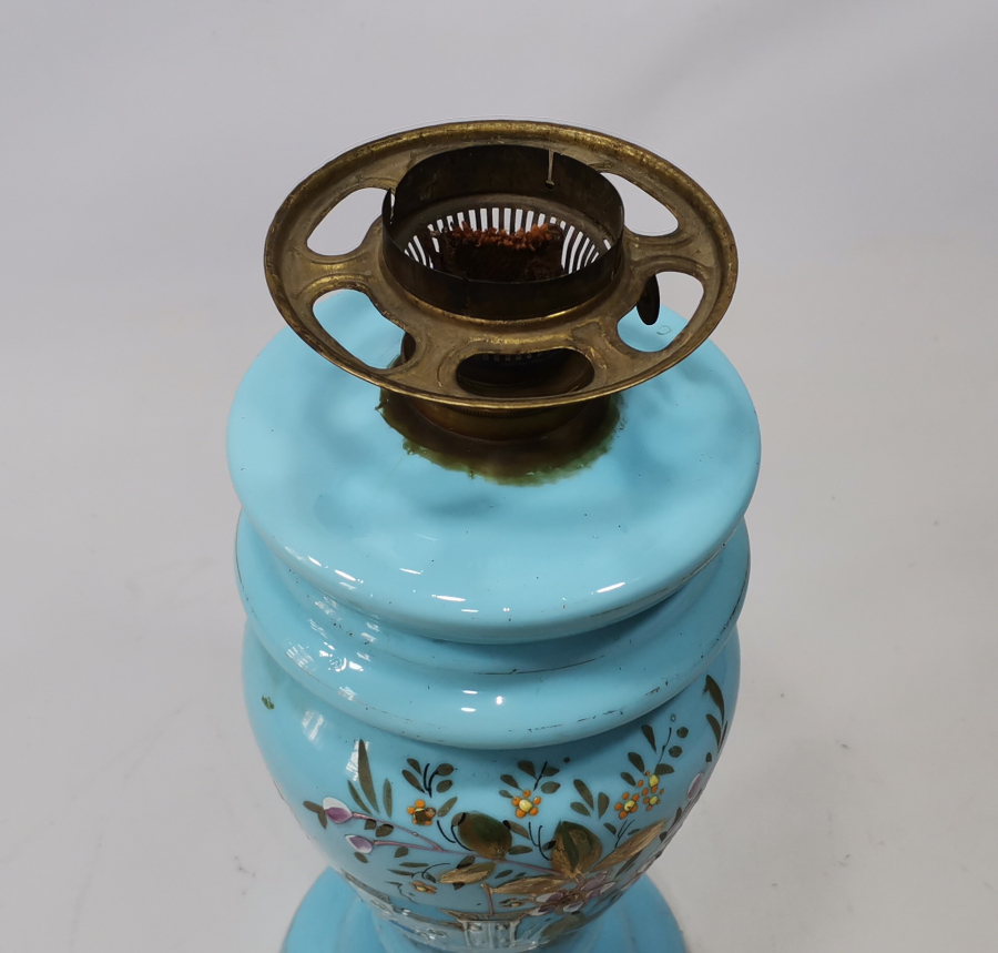 ÜZERİ DOLMABAHÇE SARAYI GÖRSELLİ EL BOYAMA OSMANLI DÖNEMİ  GAZ LAMBASI