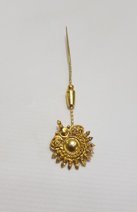 ALTIN VERMEYLİ GÜMÜŞ İĞNELİ BROŞ 