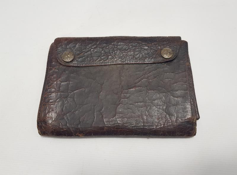 KURTULUŞ SAVAŞI DÖNEMİ OSMANLICA YAZILI SUBAY İŞİ DERİ CÜZDAN