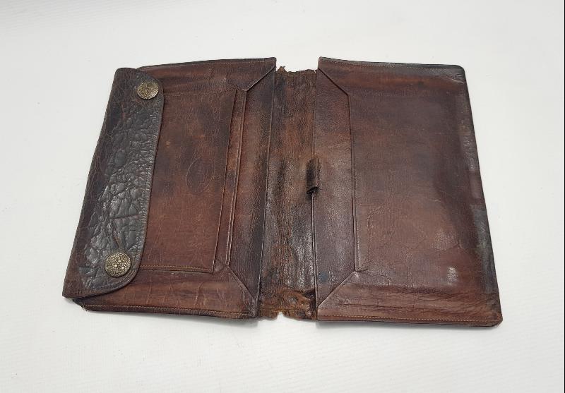 KURTULUŞ SAVAŞI DÖNEMİ OSMANLICA YAZILI SUBAY İŞİ DERİ CÜZDAN