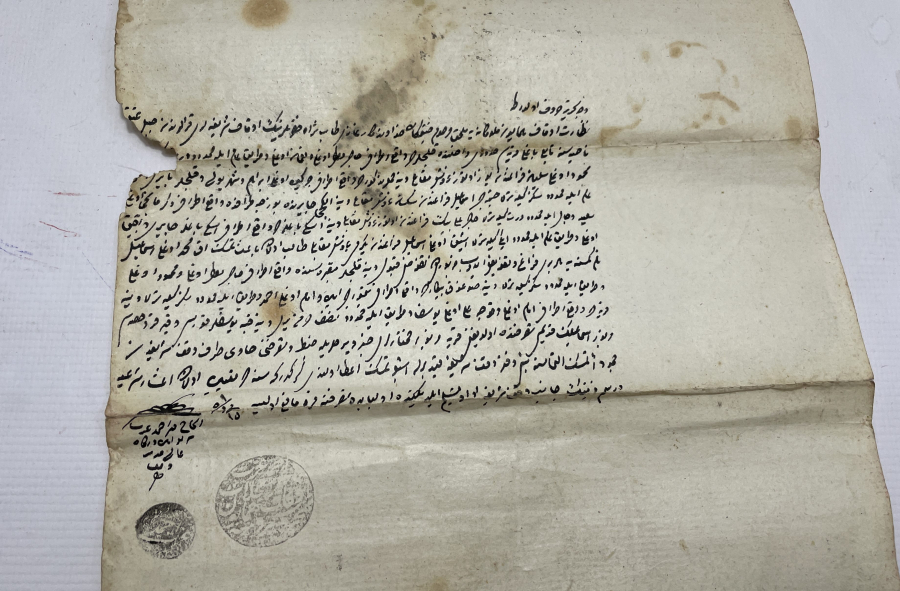 OSMANLI DÖNEMİ GİZLİ FİLİGRANLI KADI EL YAZMA KADI KARARI