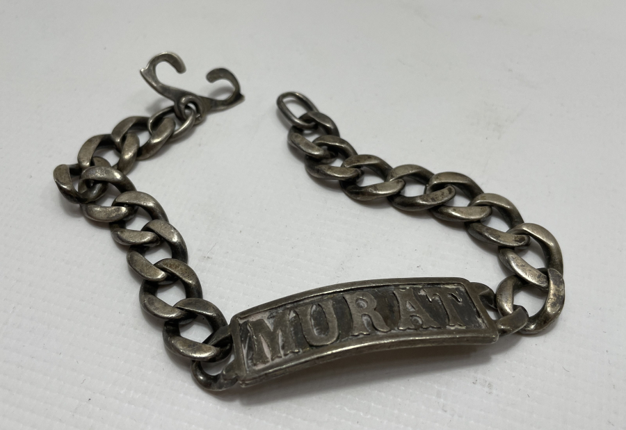 ÜZERİ MURAT YAZILI GÜMÜŞ BİLEKLİK