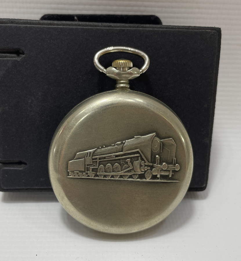 ANTİKA KURMALI TREN YOLLU CEP SAATİ