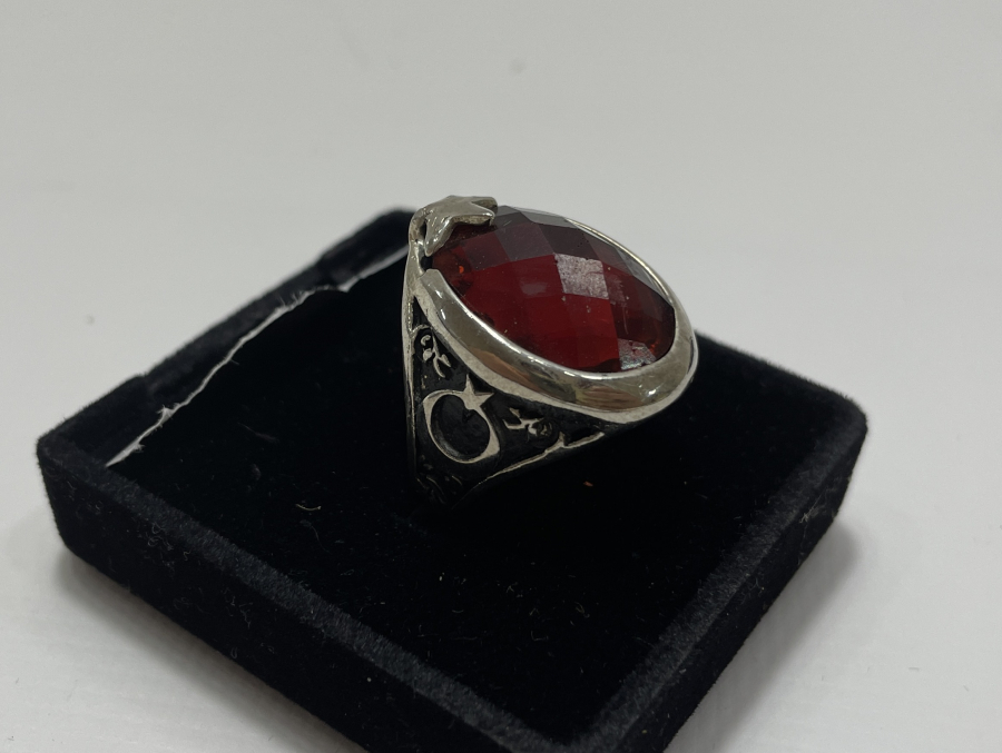 AY YILDIZLI GÜMÜŞ YÜZÜK