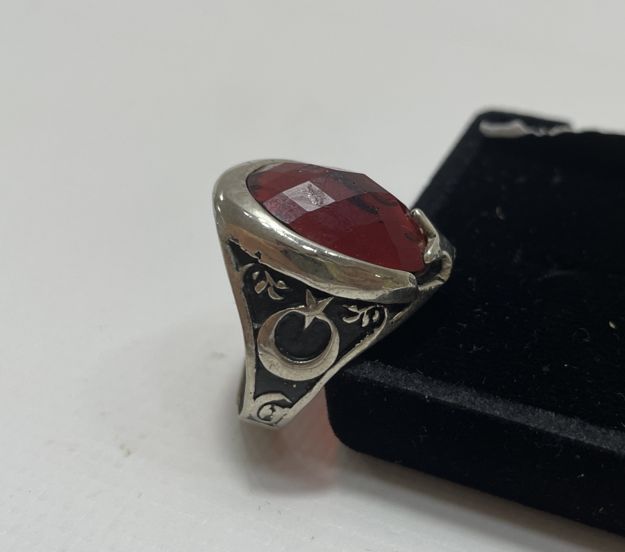 AY YILDIZLI GÜMÜŞ YÜZÜK