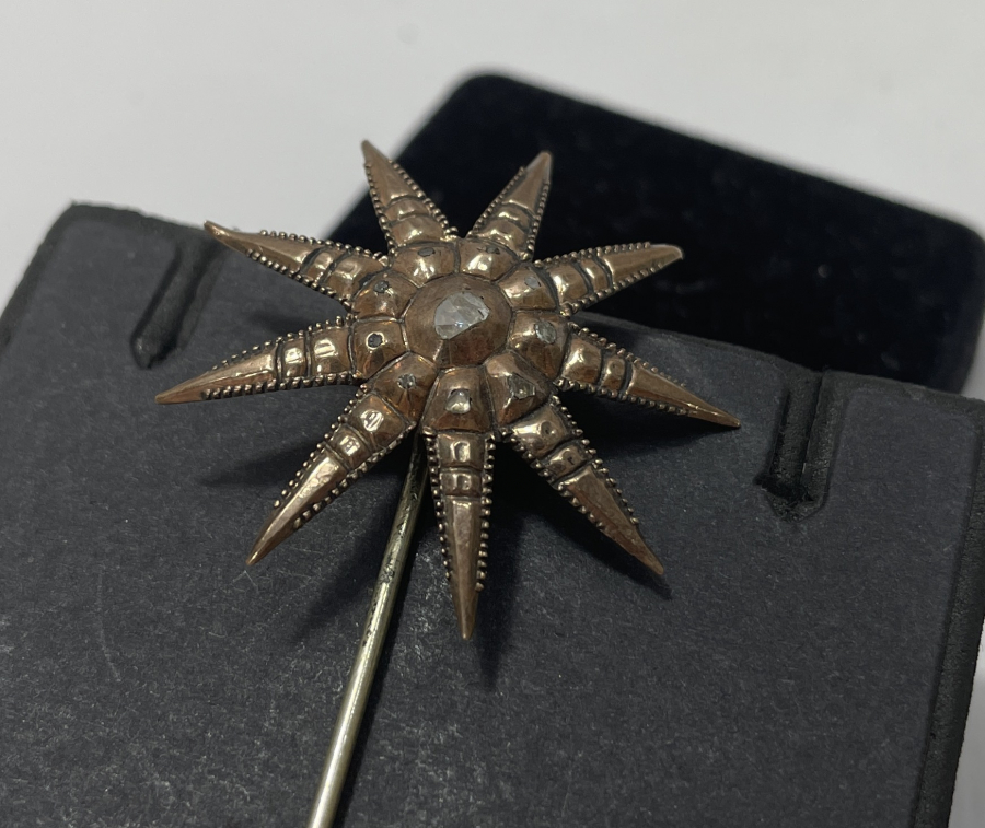 OSMANLI DÖNEMİ ELMASLI ALTIN BROŞ