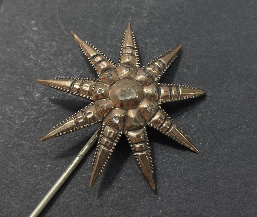 OSMANLI DÖNEMİ ELMASLI ALTIN BROŞ