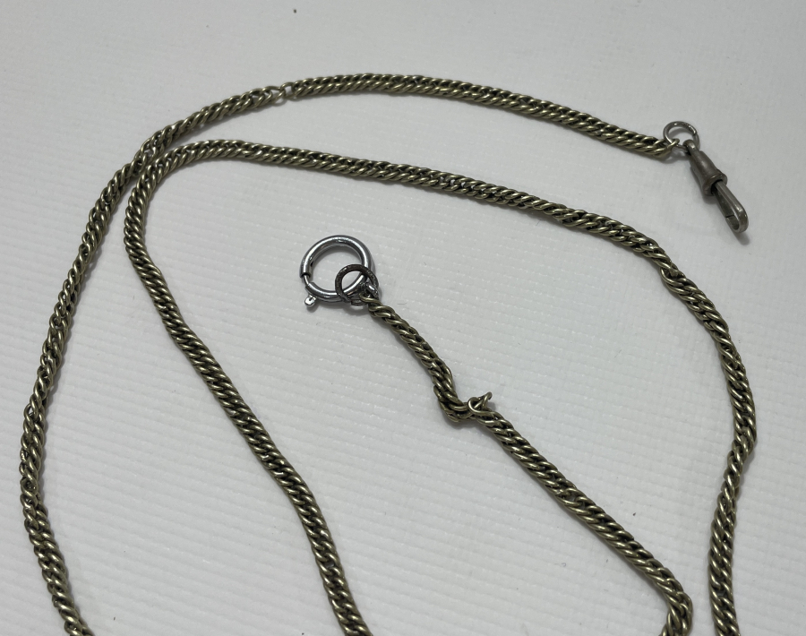 OSMANLI DÖNEMİ GÜMÜŞTEN MAMUL İPEK CEP SAATİ ZİNCİRİ -  SAAT KÖSTEĞİ