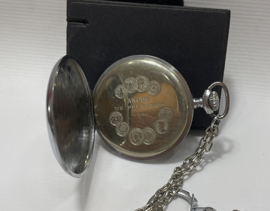 TCDD İÇİN ÖZEL YAPILMIŞ ARLON MARKA ANTİKA TEPEDEN KURMALI CEP SAATİ