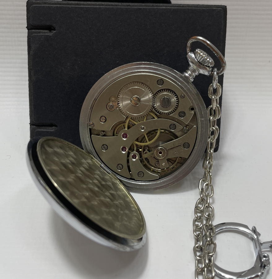 TCDD İÇİN ÖZEL YAPILMIŞ ARLON MARKA ANTİKA TEPEDEN KURMALI CEP SAATİ