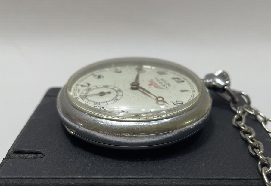 TCDD İÇİN ÖZEL YAPILMIŞ ARLON MARKA ANTİKA TEPEDEN KURMALI CEP SAATİ