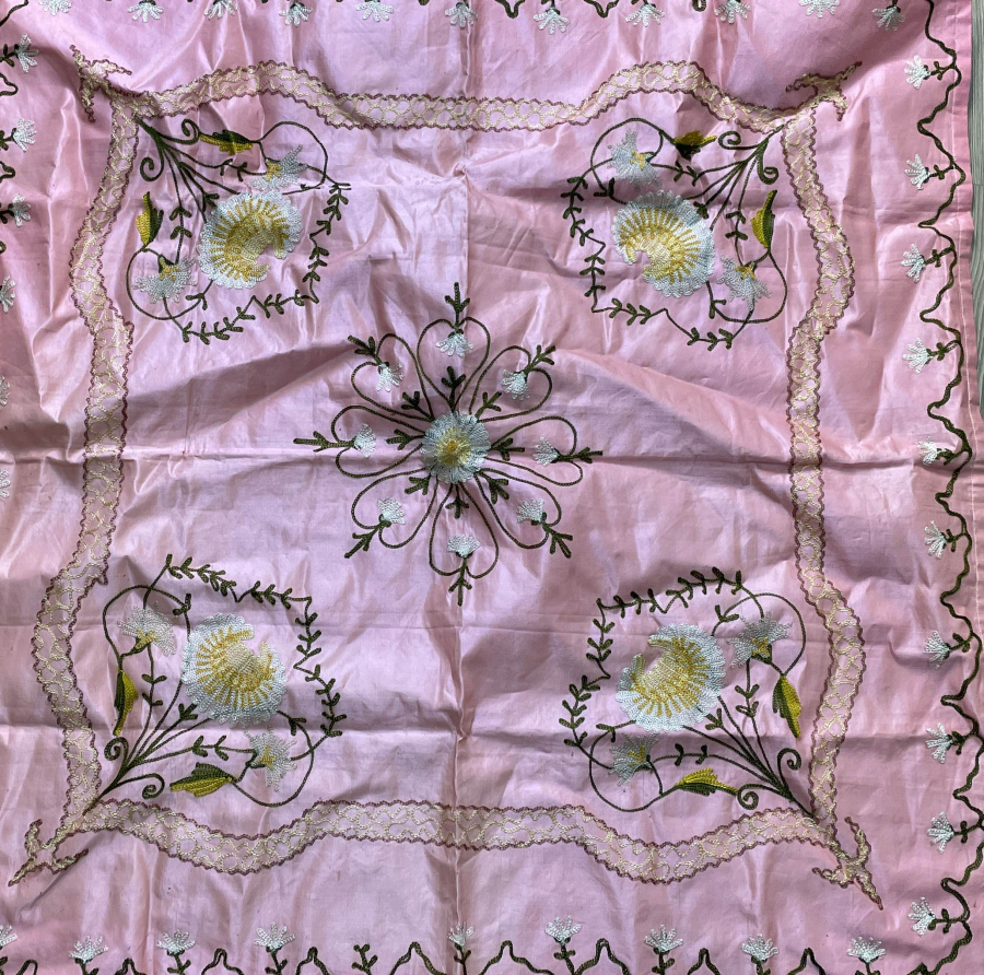 OSMANLI DÖNEMİ ZİNCİR İŞİ İPEK ATLAS BOHÇA