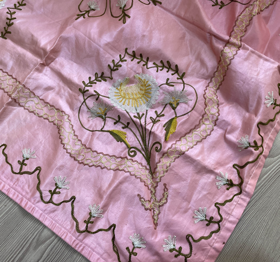 OSMANLI DÖNEMİ ZİNCİR İŞİ İPEK ATLAS BOHÇA