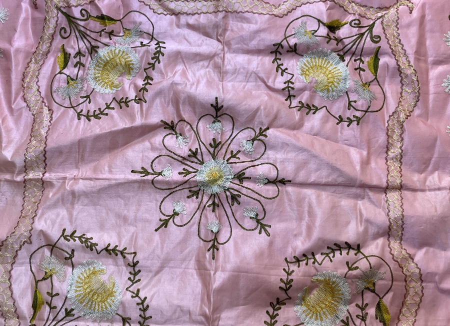 OSMANLI DÖNEMİ ZİNCİR İŞİ İPEK ATLAS BOHÇA