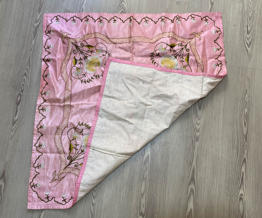 OSMANLI DÖNEMİ ZİNCİR İŞİ İPEK ATLAS BOHÇA