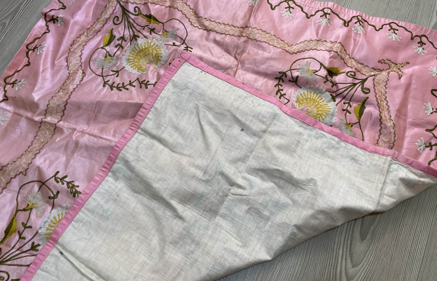 OSMANLI DÖNEMİ ZİNCİR İŞİ İPEK ATLAS BOHÇA