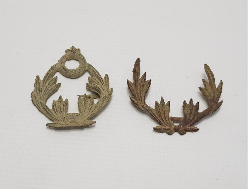 1. DÜNYA SAVAŞI DÖNEMİ İKİ ADET OSMANLI SUBAY ŞAPKA KOKARTI 