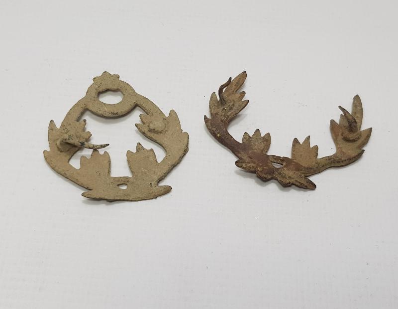 1. DÜNYA SAVAŞI DÖNEMİ İKİ ADET OSMANLI SUBAY ŞAPKA KOKARTI 