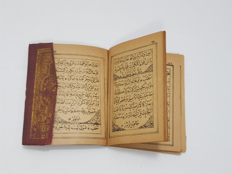 ALTIN SIVAMA DERİ CİLTLİ OSMANLI DÖNEMİ EN'AM-I ŞERİF